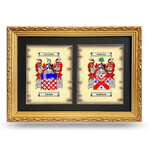Double Coat of Arms Framed - Gold