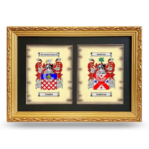 Double Coat of Arms Framed - Gold