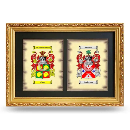 Double Coat of Arms Framed - Gold
