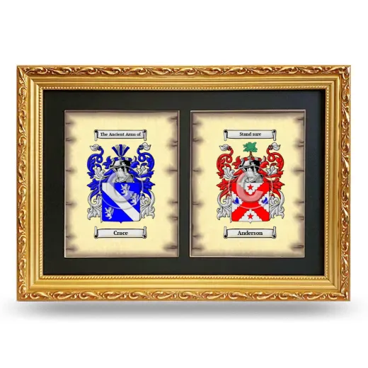 Double Coat of Arms Framed - Gold