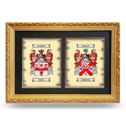 Double Coat of Arms Framed - Gold