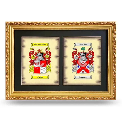 Double Coat of Arms Framed - Gold