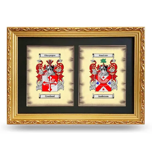 Double Coat of Arms Framed - Gold