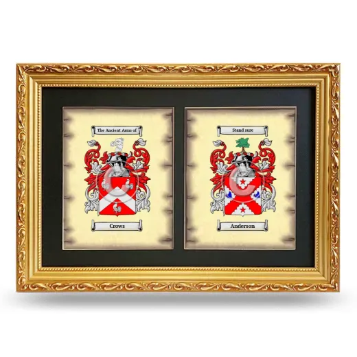 Double Coat of Arms Framed - Gold
