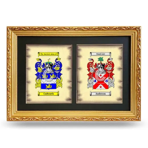 Double Coat of Arms Framed - Gold