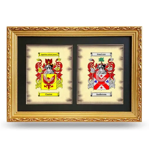 Double Coat of Arms Framed - Gold