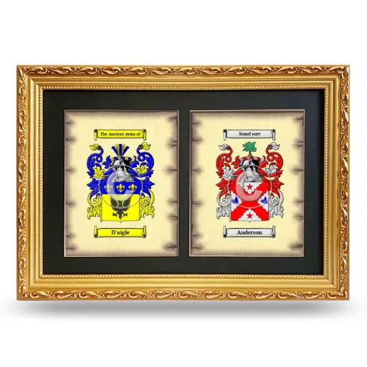 Double Coat of Arms Framed - Gold