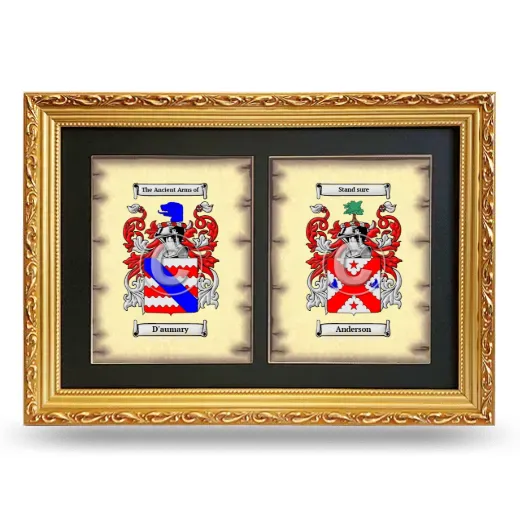 Double Coat of Arms Framed - Gold