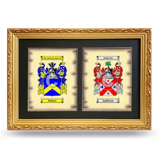 Double Coat of Arms Framed - Gold