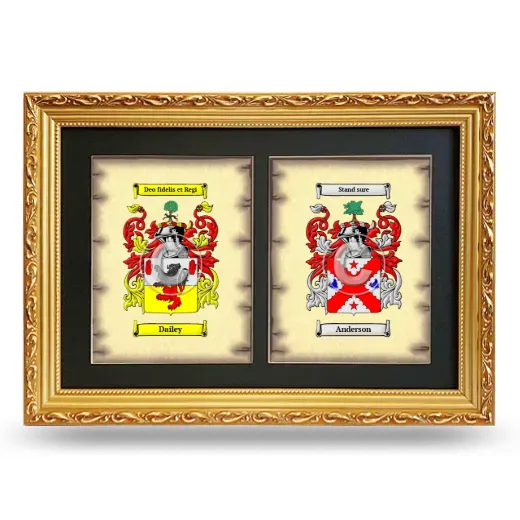 Double Coat of Arms Framed - Gold