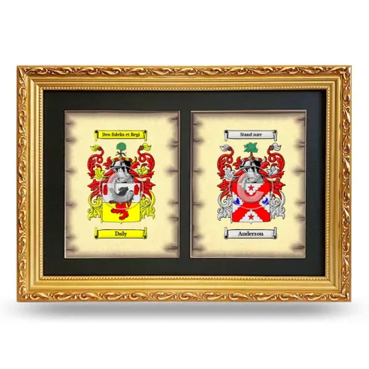 Double Coat of Arms Framed - Gold