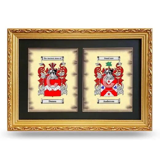 Double Coat of Arms Framed - Gold