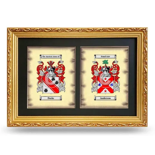Double Coat of Arms Framed - Gold