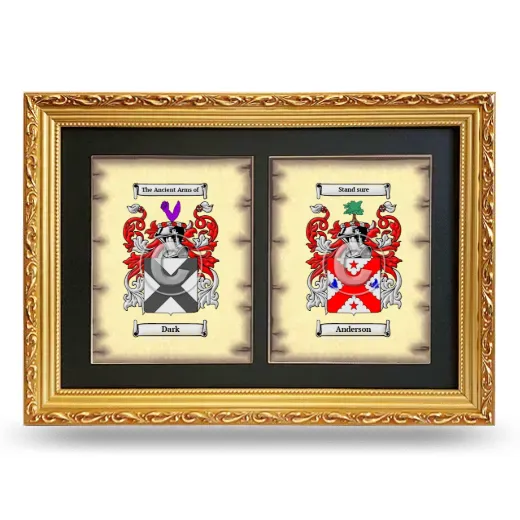 Double Coat of Arms Framed - Gold