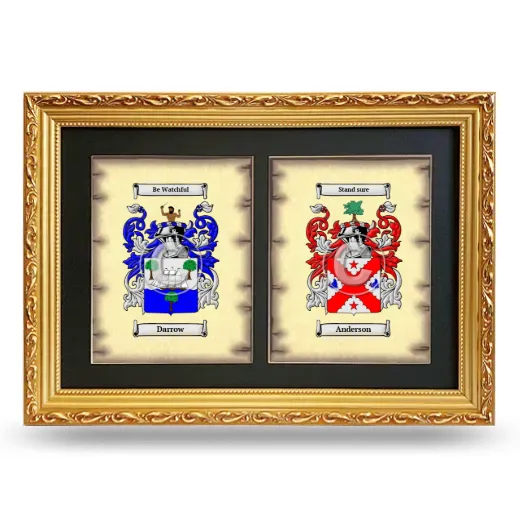 Double Coat of Arms Framed - Gold