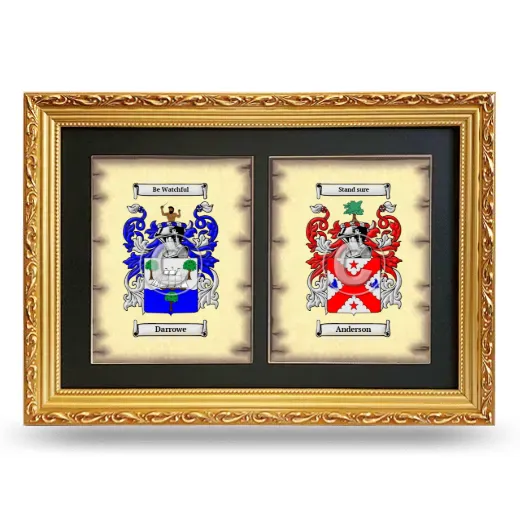Double Coat of Arms Framed - Gold