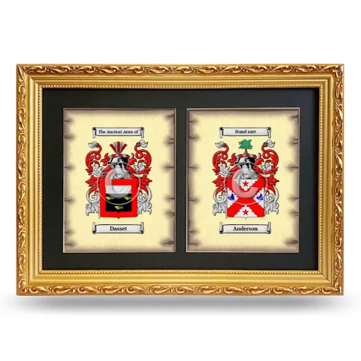 Double Coat of Arms Framed - Gold