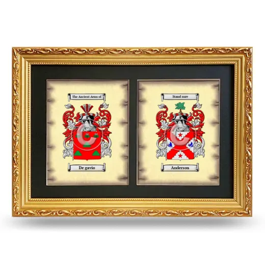 Double Coat of Arms Framed - Gold