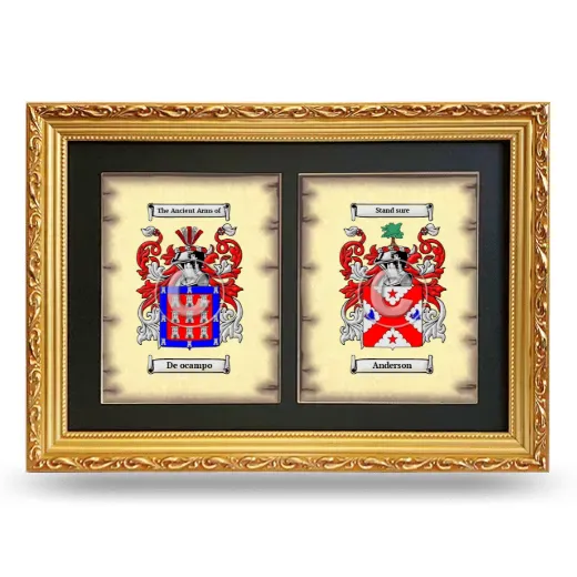 Double Coat of Arms Framed - Gold
