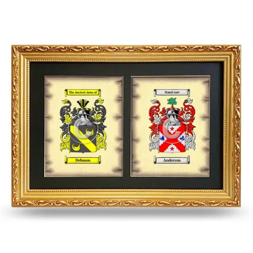 Double Coat of Arms Framed - Gold