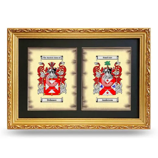 Double Coat of Arms Framed - Gold