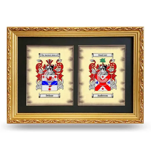 Double Coat of Arms Framed - Gold