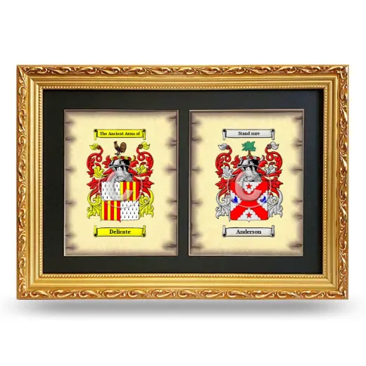 Double Coat of Arms Framed - Gold