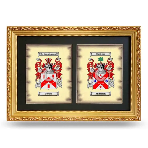 Double Coat of Arms Framed - Gold