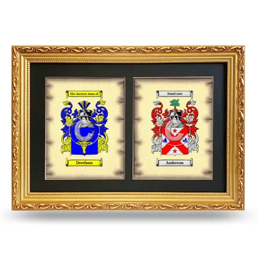 Double Coat of Arms Framed - Gold