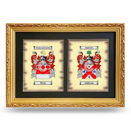 Double Coat of Arms Framed - Gold