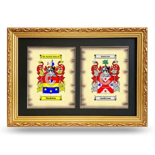 Double Coat of Arms Framed - Gold