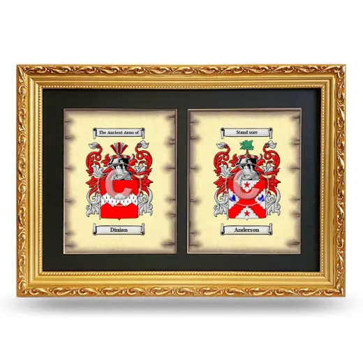 Double Coat of Arms Framed - Gold