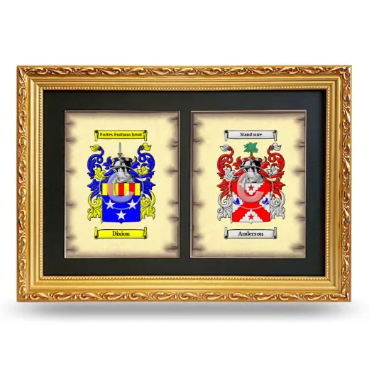 Double Coat of Arms Framed - Gold