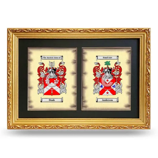 Double Coat of Arms Framed - Gold