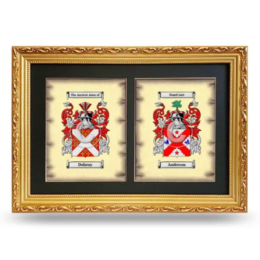 Double Coat of Arms Framed - Gold