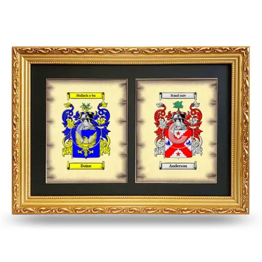 Double Coat of Arms Framed - Gold