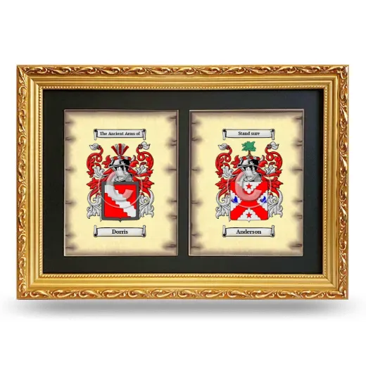 Double Coat of Arms Framed - Gold