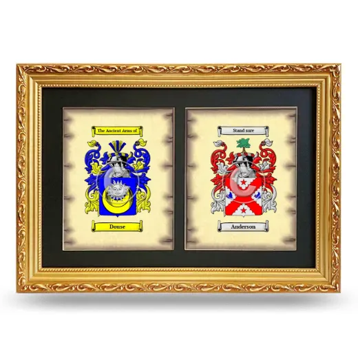 Double Coat of Arms Framed - Gold