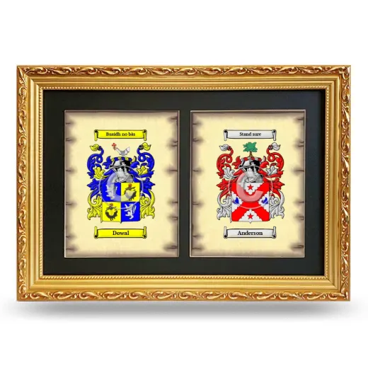 Double Coat of Arms Framed - Gold