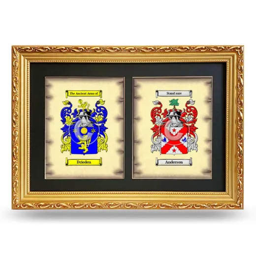 Double Coat of Arms Framed - Gold