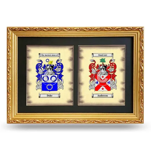 Double Coat of Arms Framed - Gold