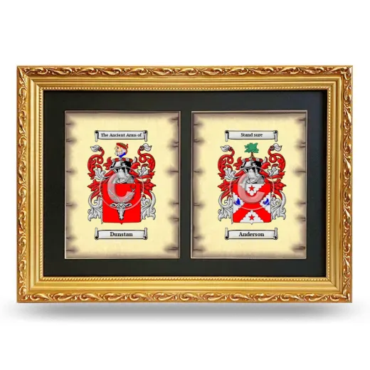 Double Coat of Arms Framed - Gold