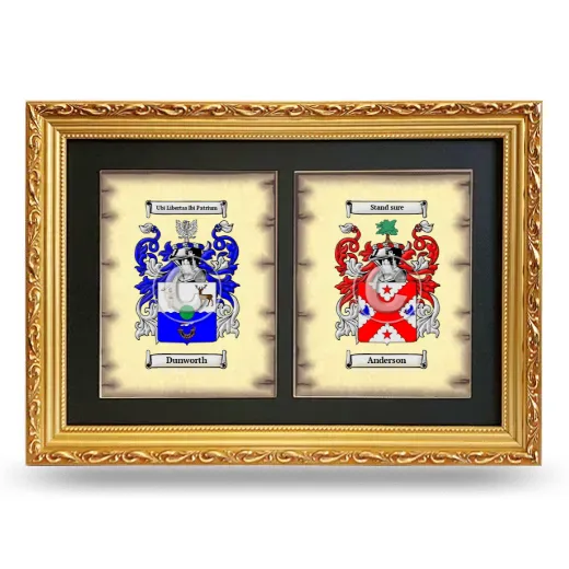 Double Coat of Arms Framed - Gold