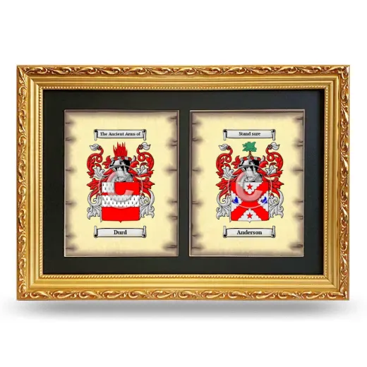 Double Coat of Arms Framed - Gold