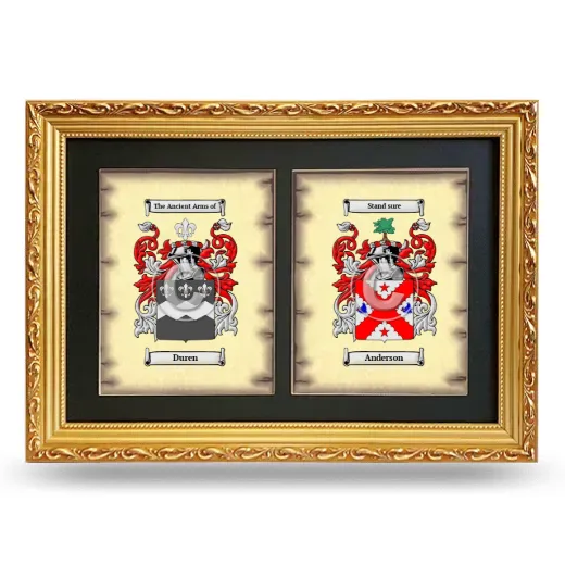 Double Coat of Arms Framed - Gold