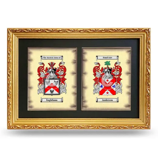 Double Coat of Arms Framed - Gold