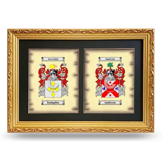 Double Coat of Arms Framed - Gold