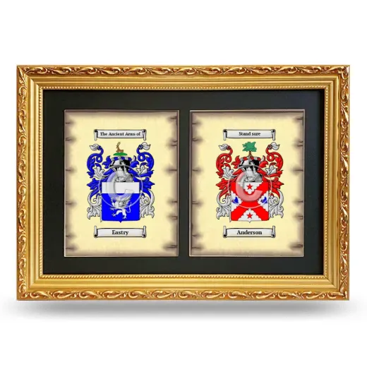 Double Coat of Arms Framed - Gold
