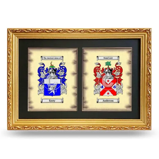 Double Coat of Arms Framed - Gold