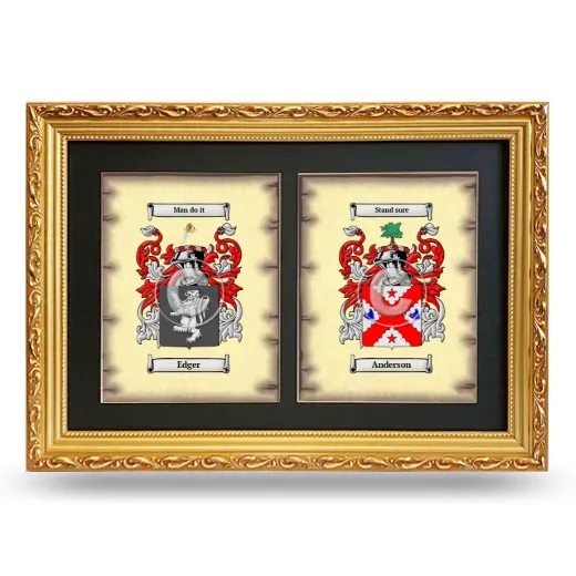 Double Coat of Arms Framed - Gold